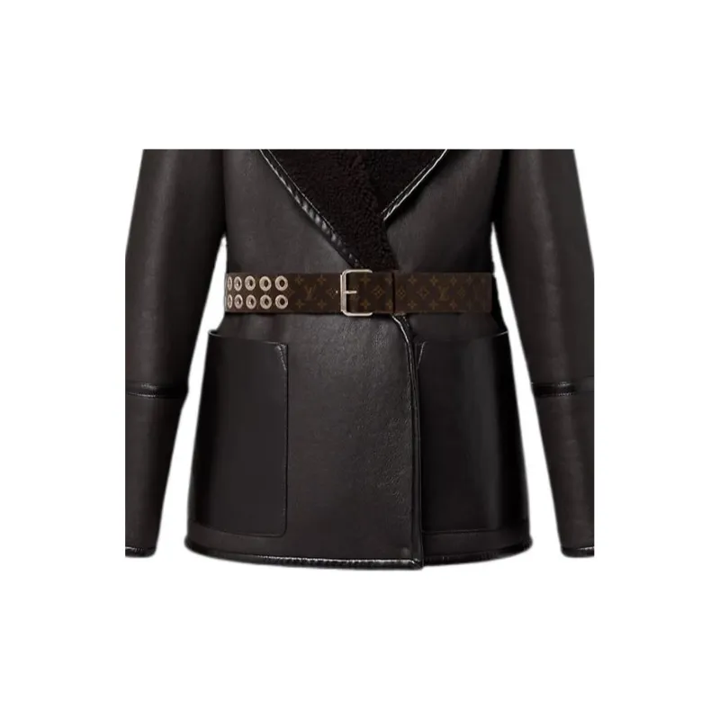 LOUIS VUITTON Signature Short Reversible Wrap Coat-5