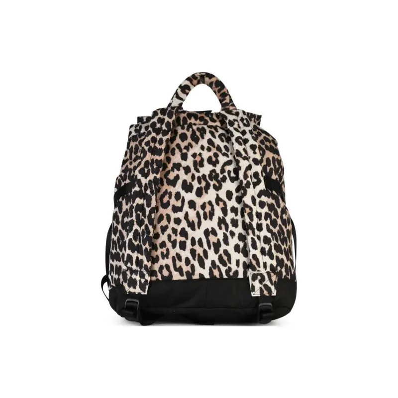 GANNI Leopard Printed Drawstring Backpack-4