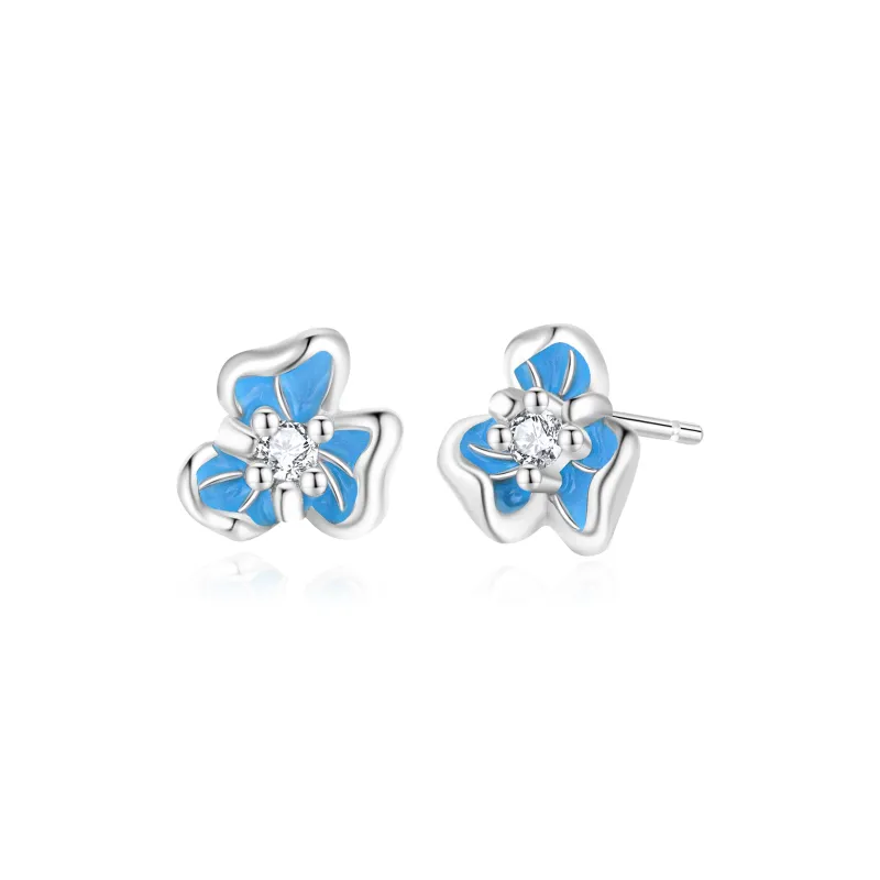 Lao Feng Xiang S999 Silver Stud Earrings For Women's Women's-0