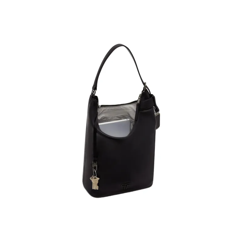TUMI Voyageur Leather Shoulder Bag Medium Size Women's Black-4
