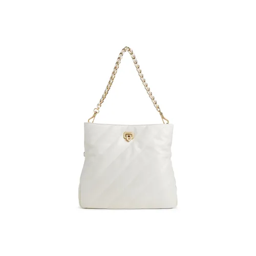 CHARLES&KEITH PU Shoulder Bag Medium Size Women's Black/Cream Milk White