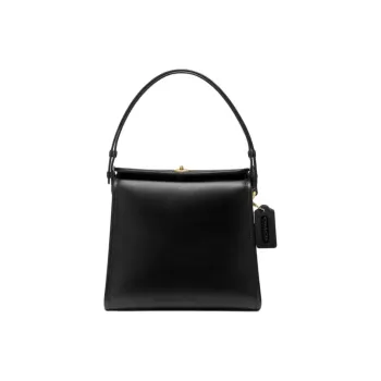 COACH Turnlock Glove Tanning Box Bag, Handbag, Crossbody Bag, Shoulder Bag Women's Black