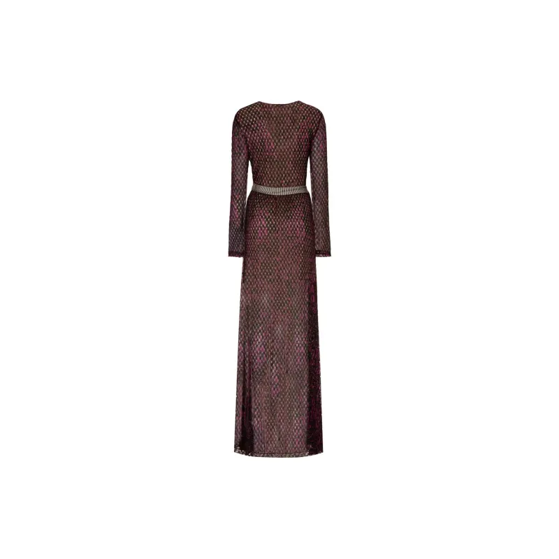 M Missoni Long-Sleeved Dresses Women's Dark Red-1