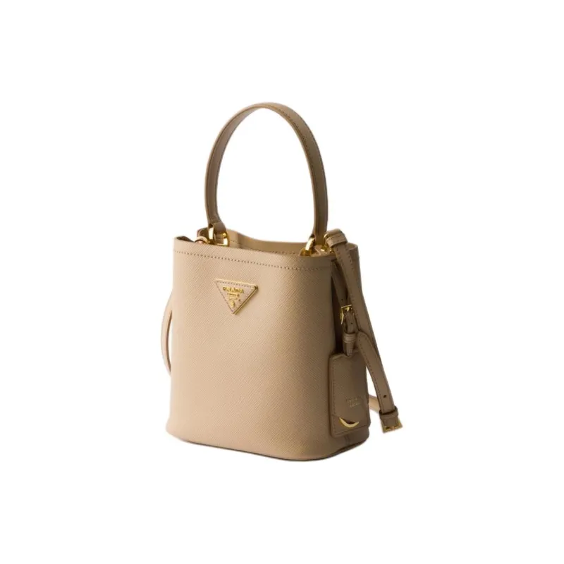PRADA Prada Saffiano Calfskin Shoulder Bag Crossbody Bag Handbag Mini Women's Sandy Beige-1
