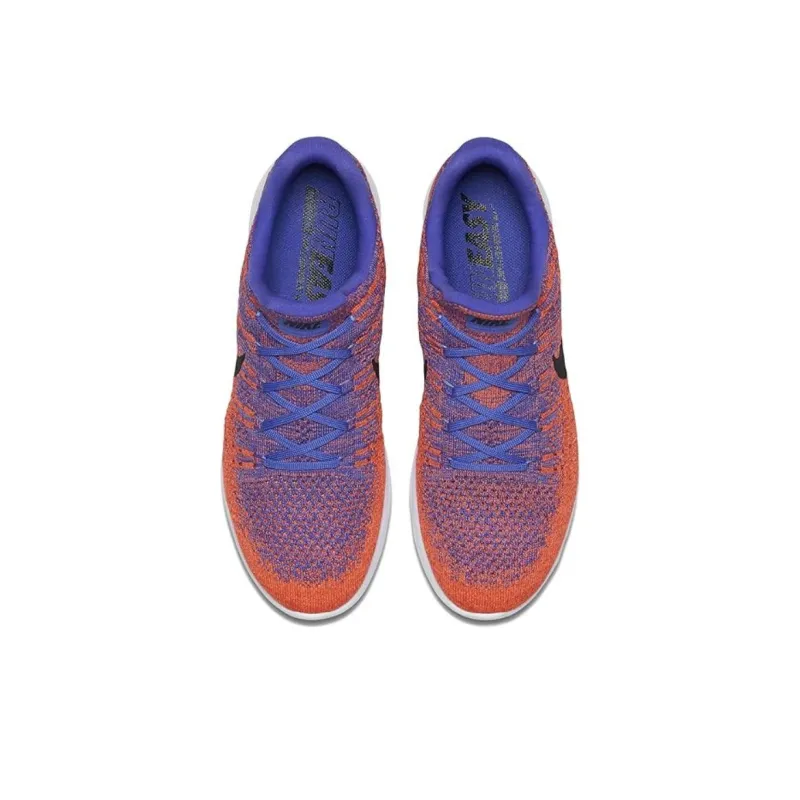 Nike LunarEpic Flyknit 2 Anti Slip Wear Resistant Low Top Casual Running Shoes Men's Orange Blue-3