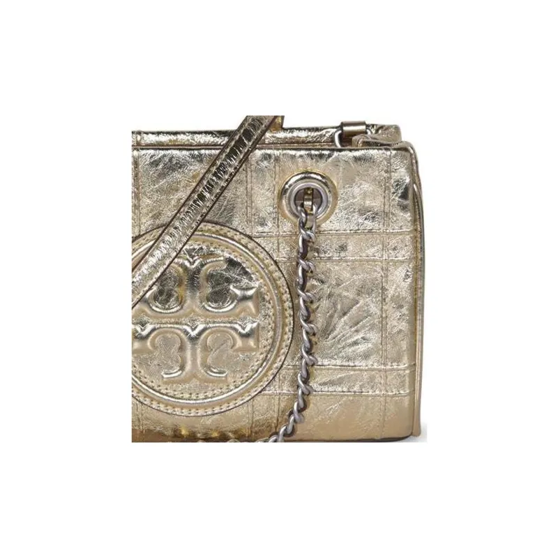 TORY BURCH Fleming Nappa Leather Tote Bag, Shopping Bag, Handbag, Shoulder Bag Mini Women's Gold-2