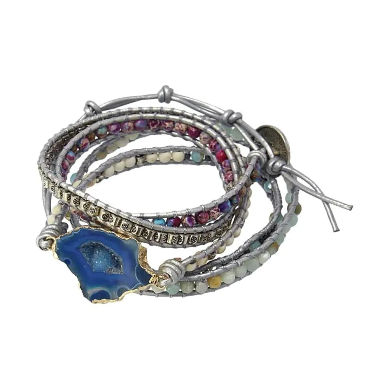 ANARTXY Surgical Steel Stone Crystal Bracelets Women's Multicolor-3