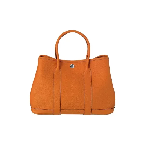 HERMES Garden Party Negonda Calfskin Handbag Women's 93 Hermes Orange