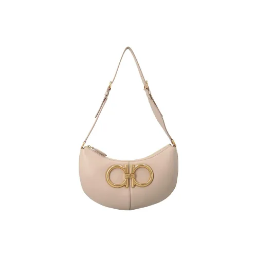 FERRAGAMO Calfskin Handbag, Shoulder Bag Women's Beige