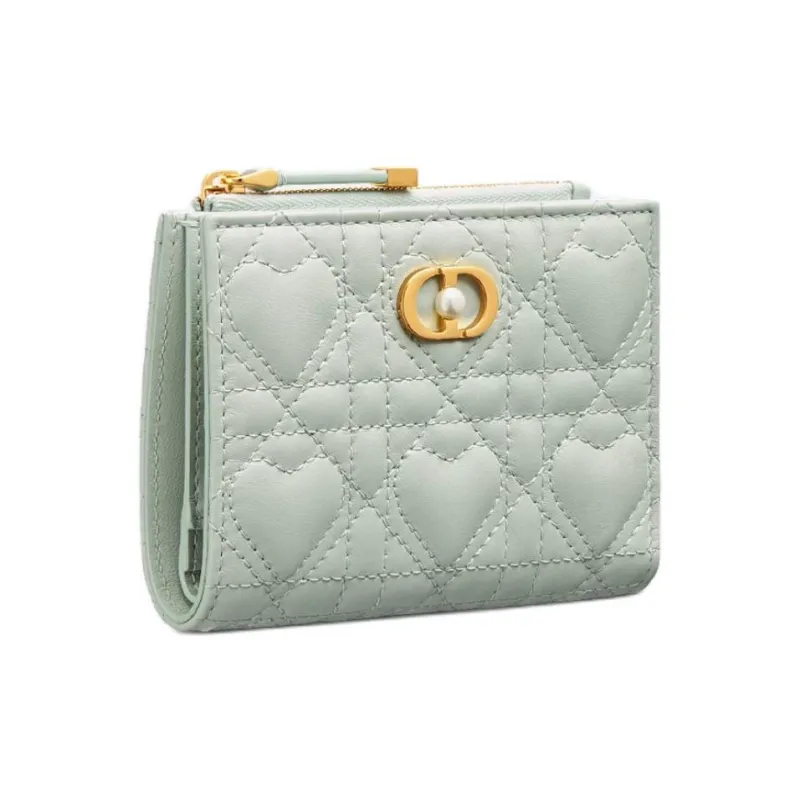 DIOR Jolie Lambskin Wallet Women's Light Green-1