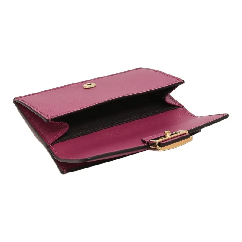 FENDI Leather Card Holder Women's Rose Red-6