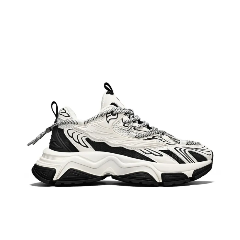 NFL Cushioning Anti Slip Wear Resistant Breathable Lightweight Height Increasing Low Top Chunky Sneakers Men's White-1
