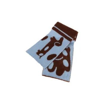 GOOD FOR NOTHING Faux Mink Fur Knit Scarves Women's Blue Coffee Color