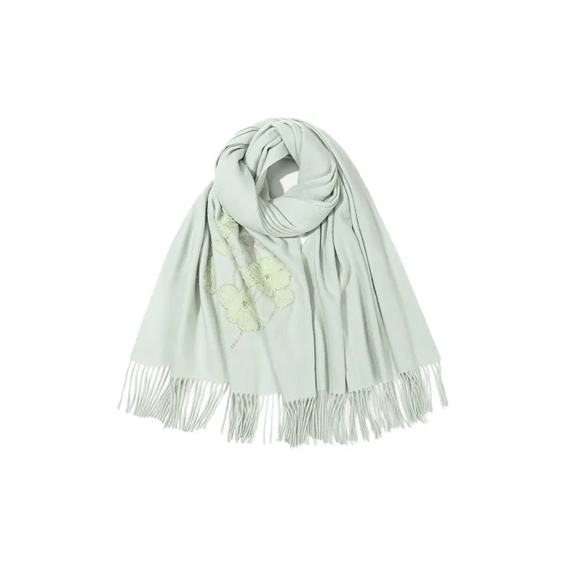 Shanghai Story Sheep Wool Knit Scarves Women's 3 Colors Available For Selection-26