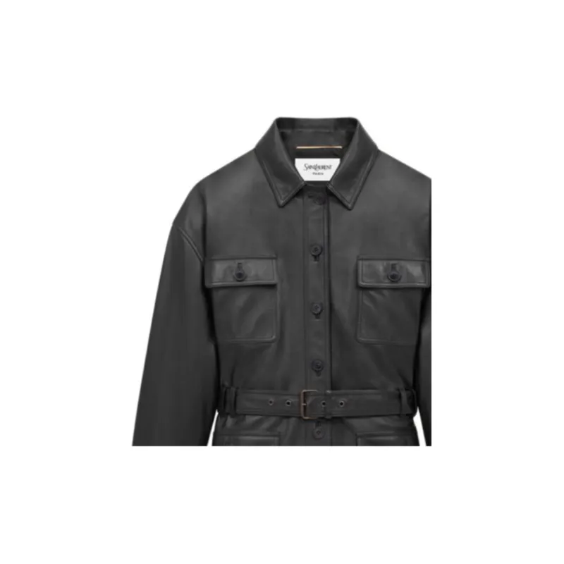 SAINT LAURENT Saharienne Button Up Jacket-4
