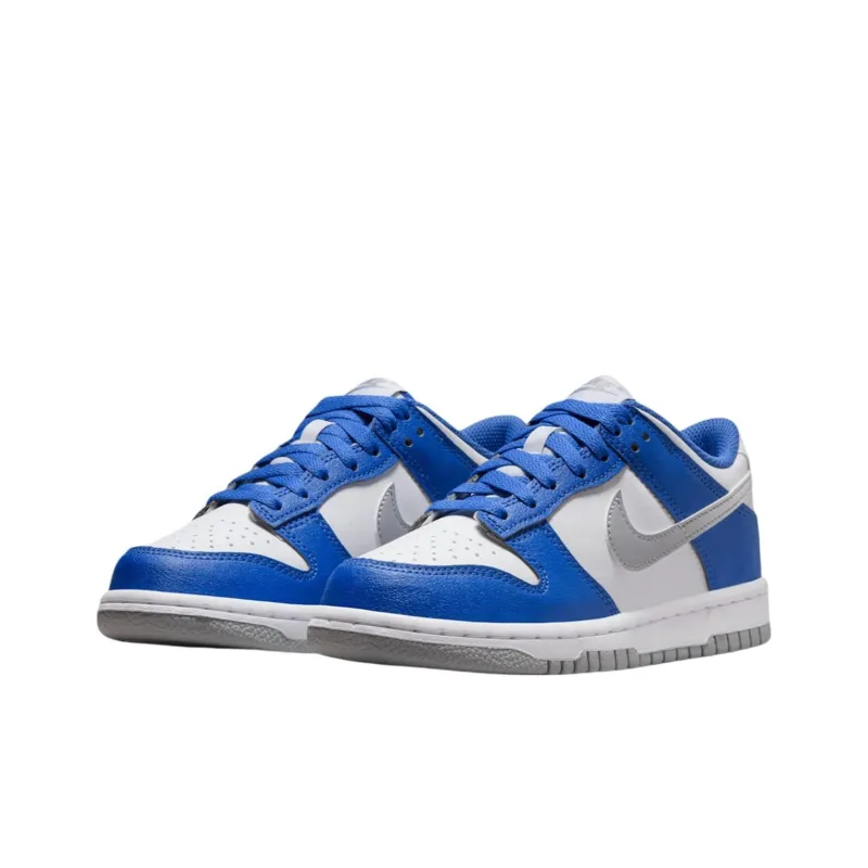 Nike Dunk Anti-Slip Wear-Resistant Low-Top Kids' Skateboarding Shoes Blue White Teenagers-2