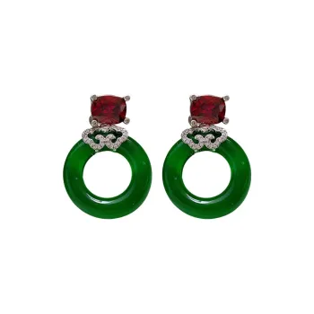 Drejew Copper Zircon Resin Earrings Women's
