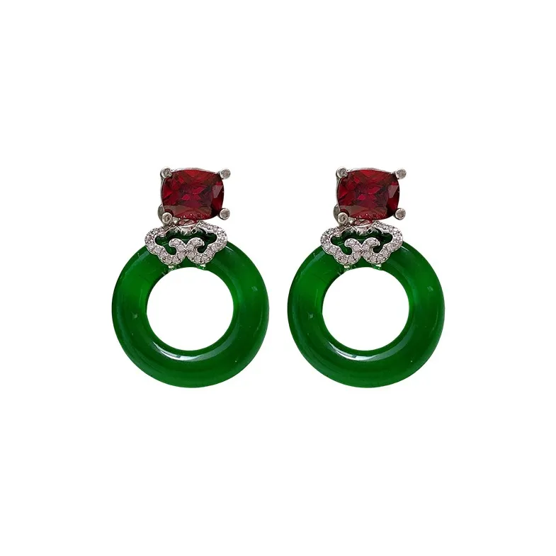 Drejew Copper Zircon Resin Earrings Women's-0