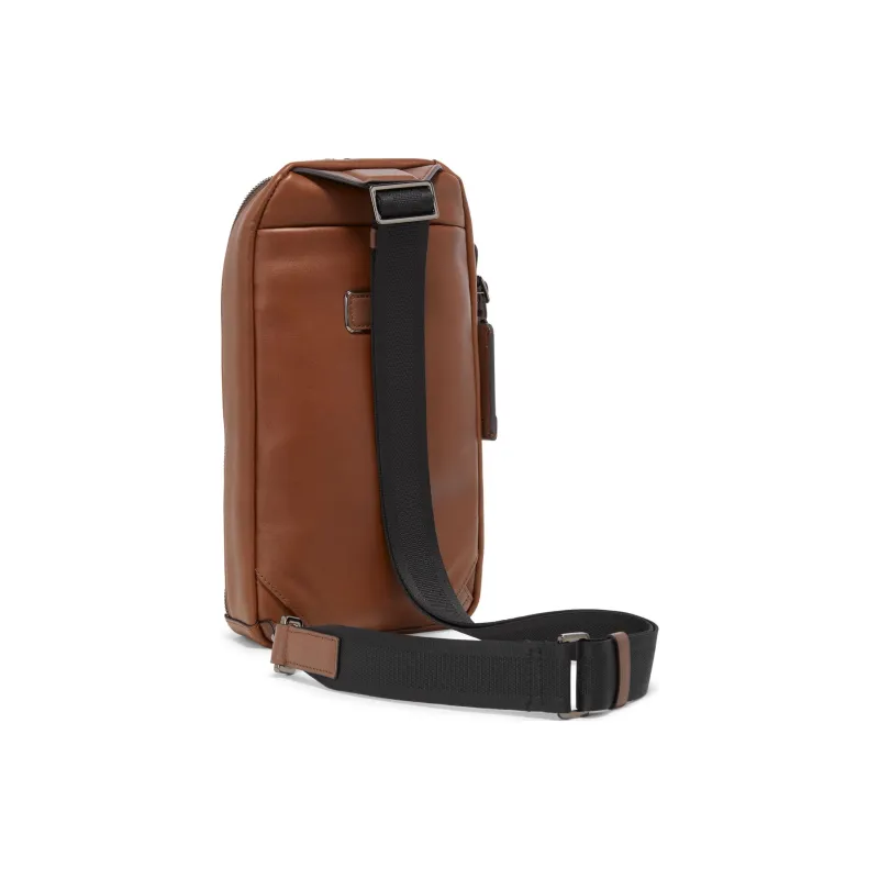 TUMI Leather Crossbody Sling Bag Men's Brandy Color-2