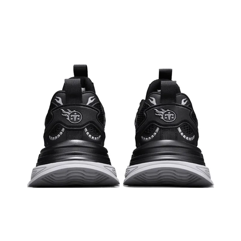 NFL Wear Resistant Breathable Lightweight Height Increasing Slip Resistant Low Top Casual Shoes Men's Black-4