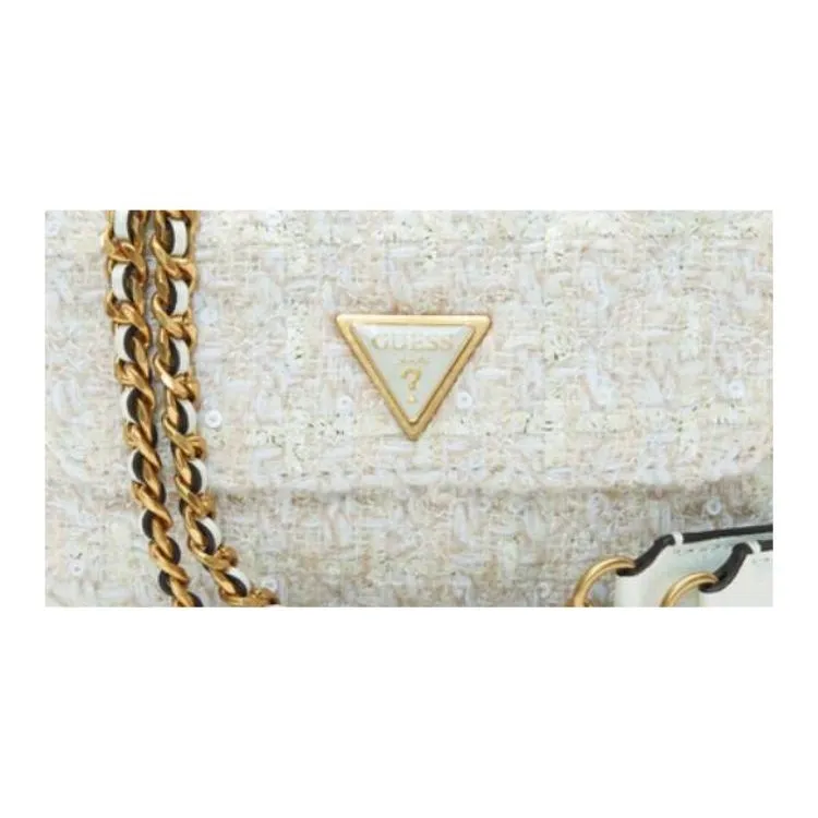 GUESS Fabric Crossbody Bag Shoulder Bag Small Size Women's Ecru-4