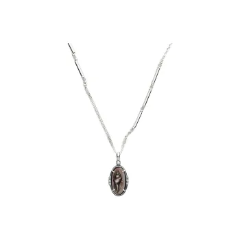 Agete Silver, Shell, Freshwater Pearl, Diamond, Labradorite Necklaces Women's Silver