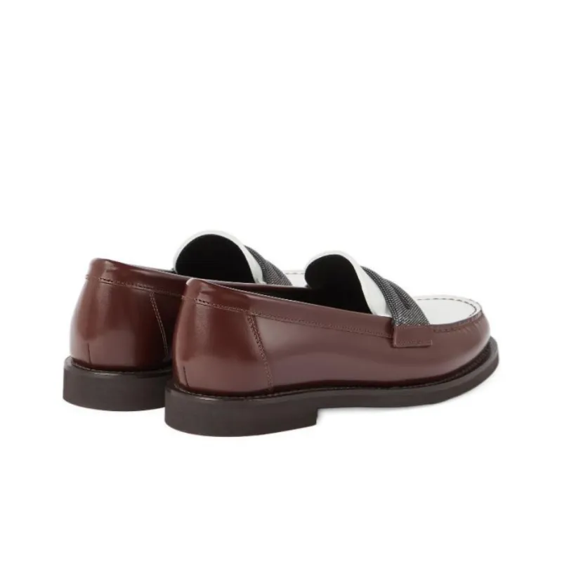 Brunello Cucinelli Precious Clamp Minimal Penny Loafers Women's-4