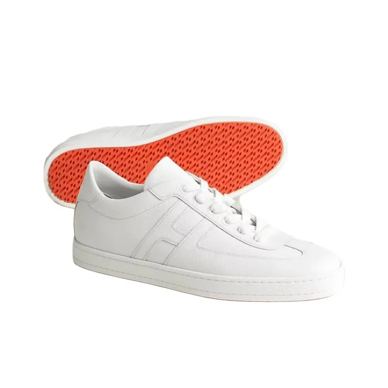 HERMES Boomerang Low Top Skateboard Shoes Men's White-3