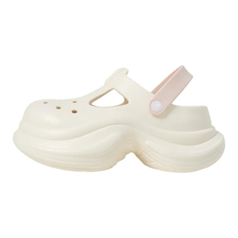 UTUNE 9cm Height Increasing Platform Closed Toe Clogs For Women's Eva Slip Resistant Slippers/Home Slippers-3