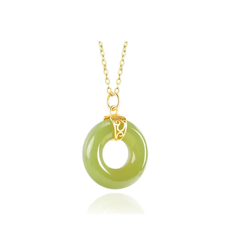 Green Craftsman Hetian Jade Necklaces Green Jade Women's-1