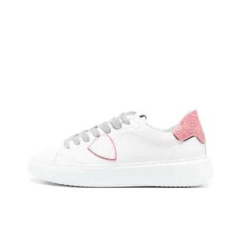PHILIPPE MODEL Temple Low Top Skateboard Shoes Unisex White Pink Silver