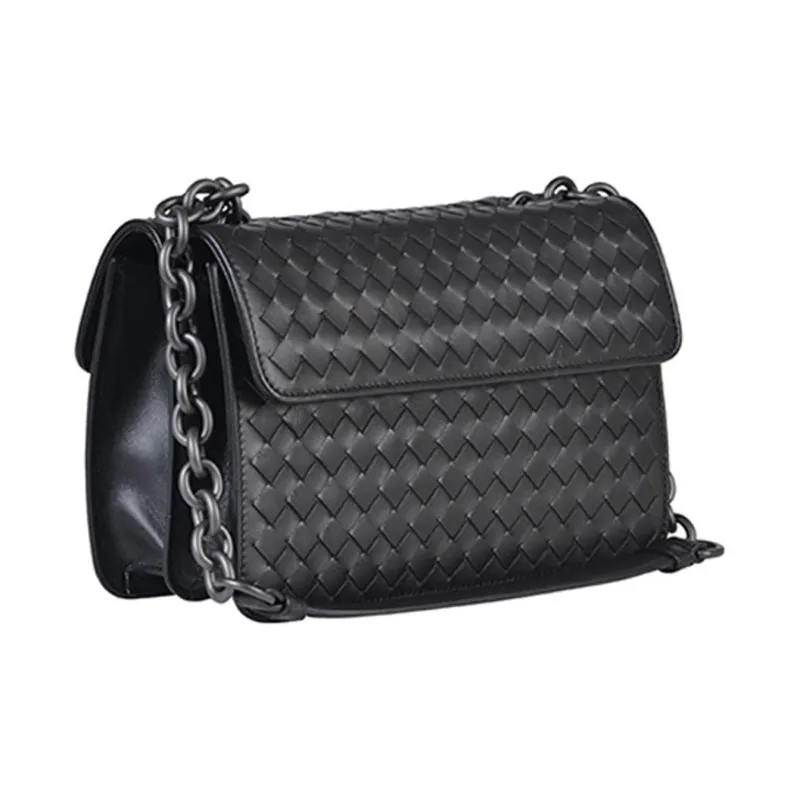 Bottega Veneta Leather Shoulder Bag Crossbody Bag Women's Black-1