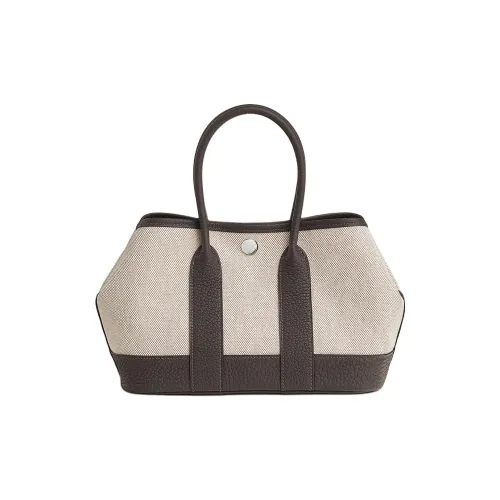HERMES Canvas With Leather Shoulder Bag Crossbody Bag Handbag Mini Women's Light Beige/Beige/Ebony