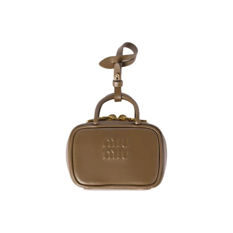 MIU MIU Calfskin Bag Charm Coin Purse Women's Tundra-0