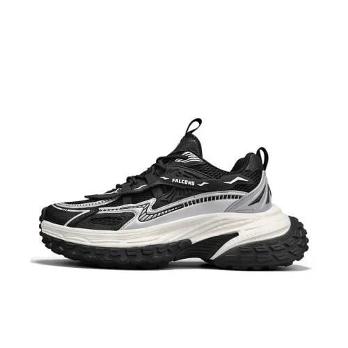 NFL Atlanta Falcons Height Increasing Wear Resistant Breathable Slip Resistant Low Top Chunky Sneakers Unisex Black
