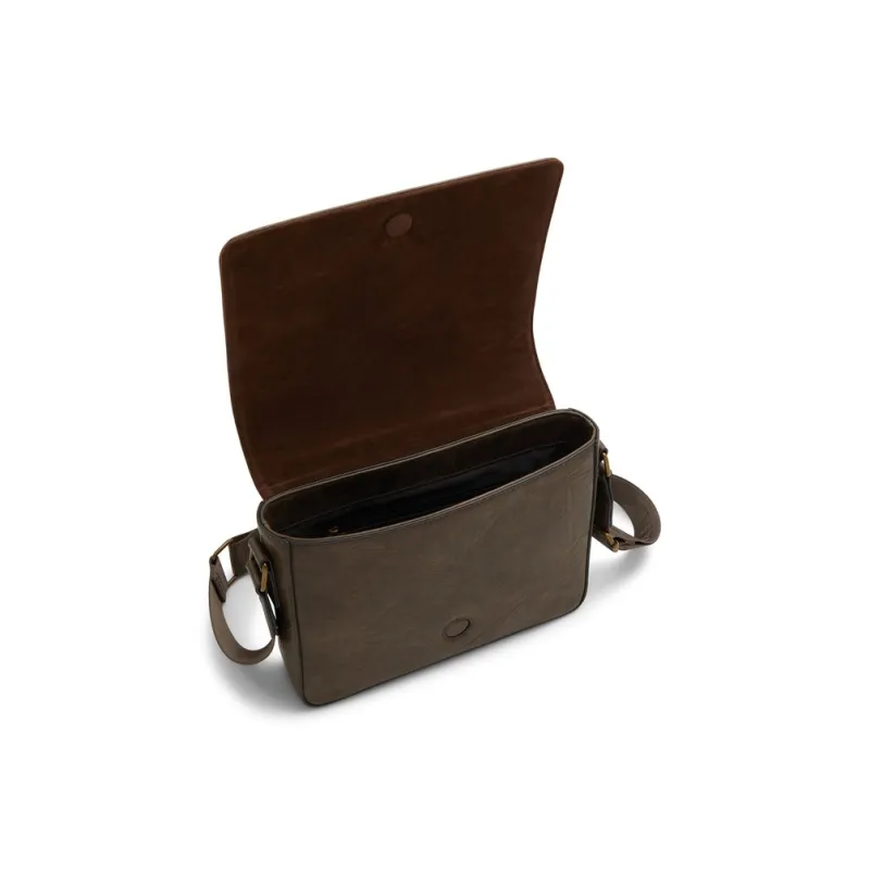 ALDO Artificial Leather Messenger Bag Crossbody Bags Medium Size Men's Dark Brown-2