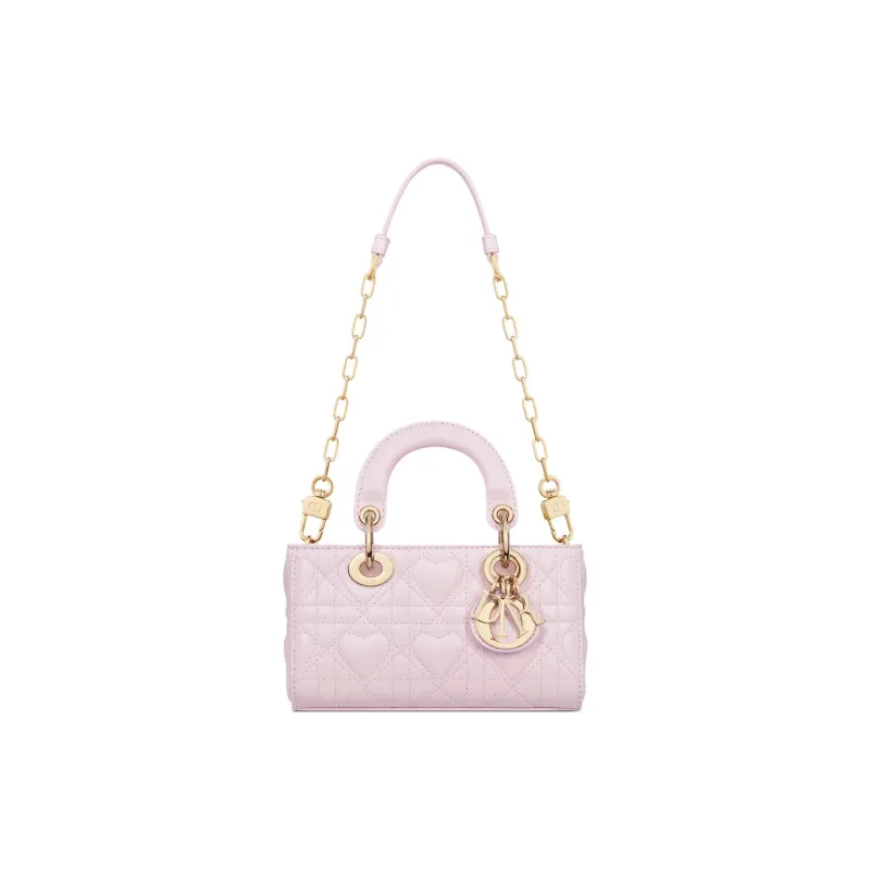 DIOR Lady D Joy Lambskin Lady Dior Bag, Shoulder Bag, Crossbody Bag, Handbag Extra Mini Women's Light Pink-2
