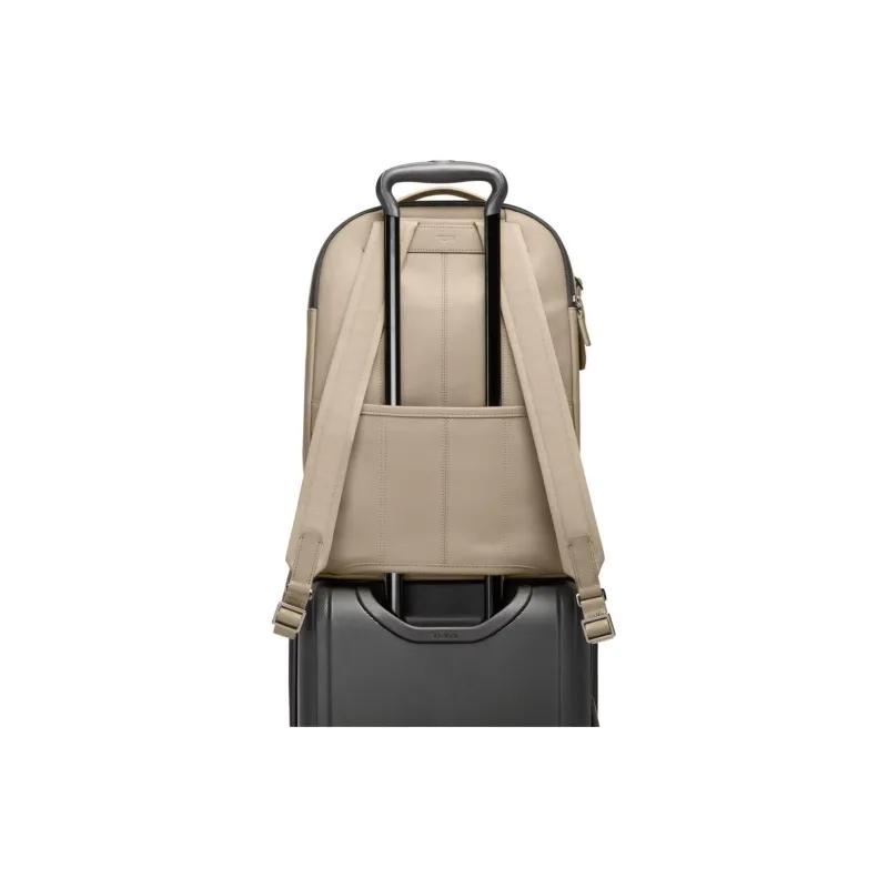 TUMI Leather Backpack Men's Stone Gray Stone-4