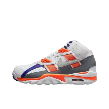 Nike Air Trainer SC Anti Slip Wear Resistant Mid Top Training Shoes Unisex White Gray Orange