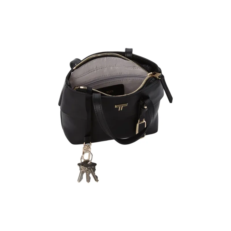 TUMI Leather Tote Bag Shopping Bag Shoulder Bag Crossbody Bag Handbag Mini Women's Black-3