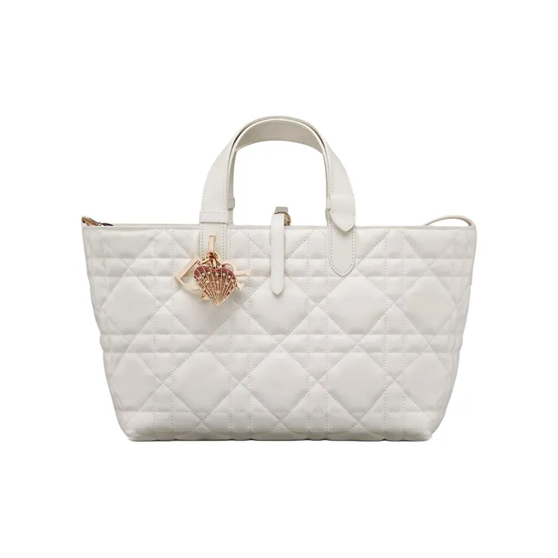 DIOR ToujoursDioramour Dior Cow Leather Tote Bag, Shopping Bag, Shoulder Bag, Handbag Medium Size Women's White-0