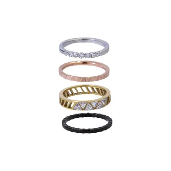 ANARTXY Surgical Steel Zircon Zirconia Rings Women's Multicolor