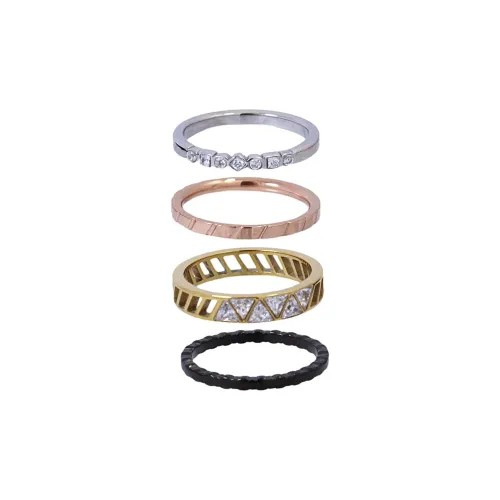 ANARTXY Surgical Steel Zircon Zirconia Rings Women's Multicolor