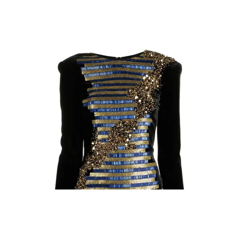 BALMAIN Long-Sleeved Dresses Women's Black-4