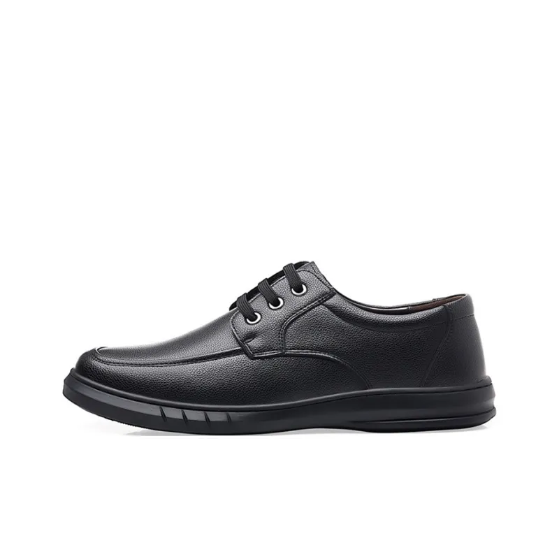 HUANAI Men's Casual Shoes Men Low Top Black-0