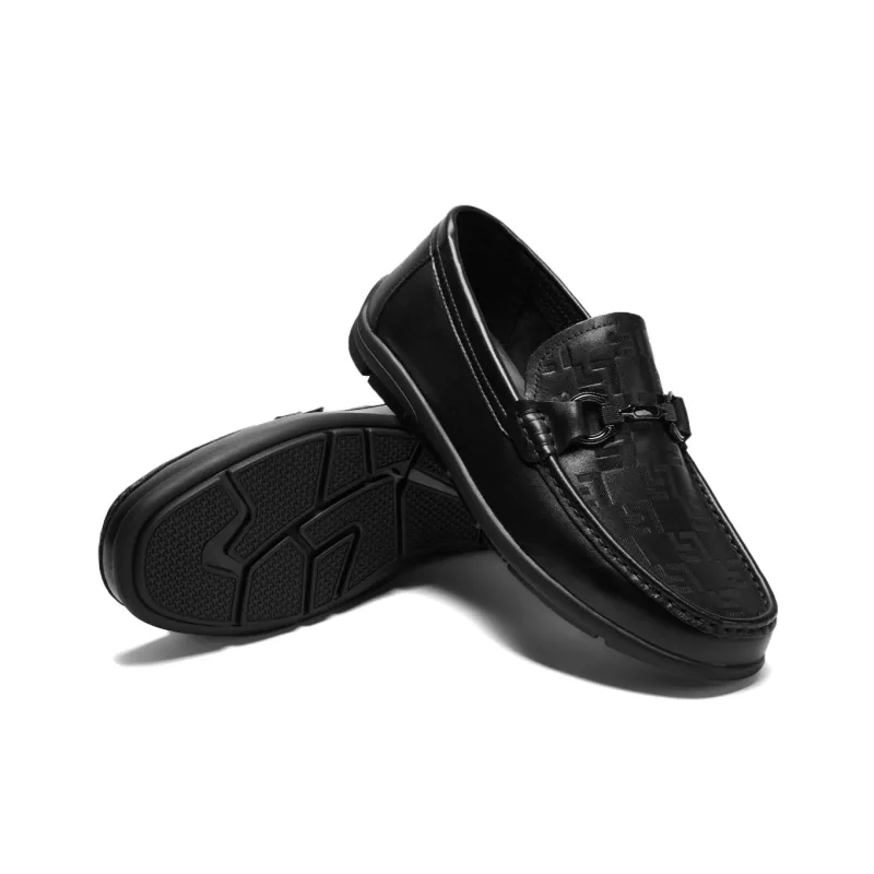 HLA Slip on Business Minimalist Style Comfortable Rubber Sole Cow Leather Casual Shoes-1