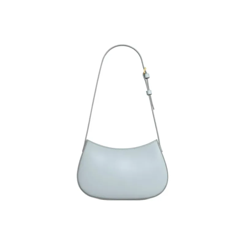 CELINE TILLY Shiny Cow Leather Shoulder Bag Medium Size Women's Ice Blue-2