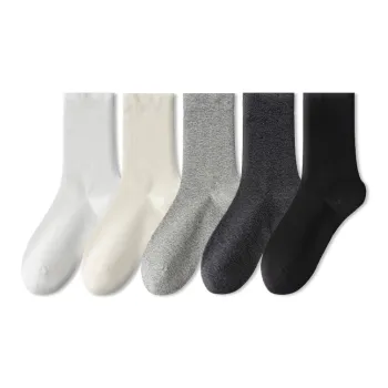 COTTON CHEESE Mid Calf Socks Unisex 5 Pack