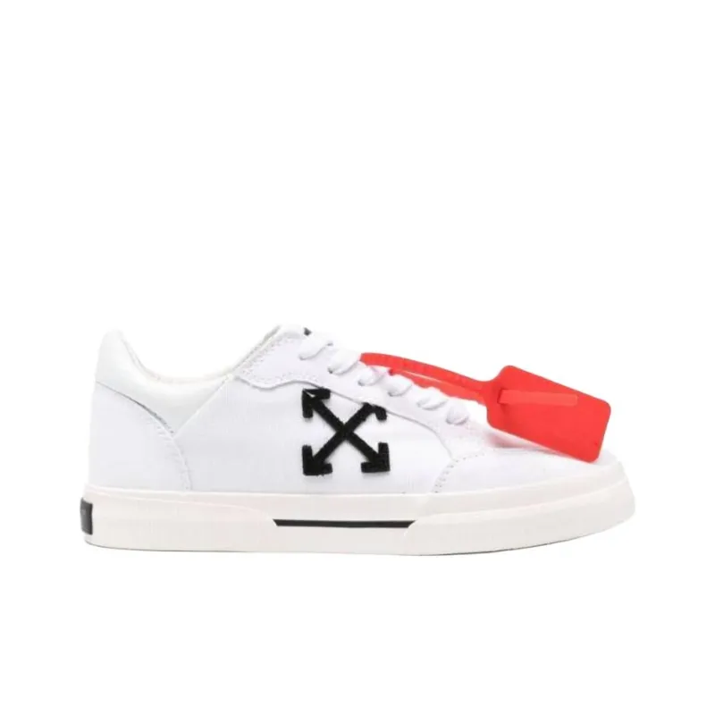 OFF WHITE New Low Vulcanized White Black Women's-1