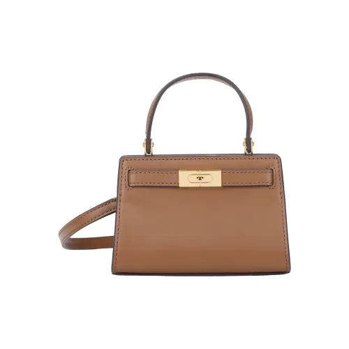 TORY BURCH Lee Radziwill Leather Handbag, Shoulder Bag, Crossbody Bag Extra Small Women's Brown